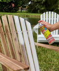 Applying Two Pack 17 Oz Clear Rubber Sealant Spray That Stops Leaks Instantly, Waterproof Coating for wooden chair slats outdoors