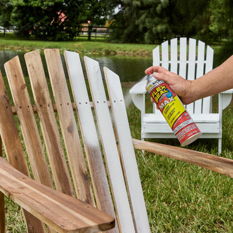 Applying Two Pack 17 Oz Clear Rubber Sealant Spray That Stops Leaks Instantly, Waterproof Coating for wooden chair slats outdoors