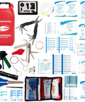 Waterproof Boat First Aid Kit With Survival Tools And 123 PCS Emergency Marine Kit Buckles Compact Safety Gear Red bag