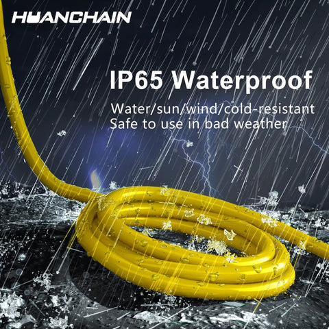 Indoor Outdoor Extension Cord 15 Feet Waterproof All Weather 16 AWG 3 Conductor Flexible Cold Resistant 13A 1625W SJTW