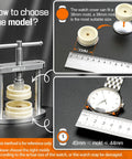 How to choose the correct mold size using Watch Press Tool Set Back Case Closer For Closing The Back Cover And Battery Replacement Opener Remover Repair Kit For Round Dial Watches 22mm Through 42mm Pry Opening Case Back