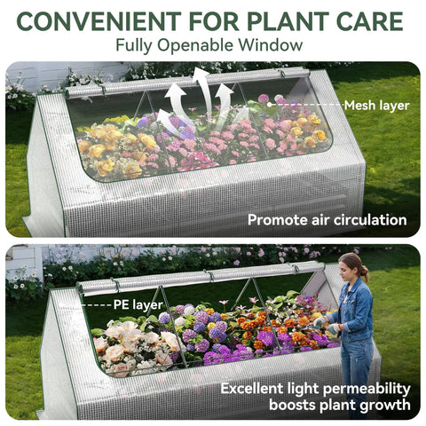 Raised Garden Bed With Self Watering System 8x4x1 Ft Elevated Planter Boxes Outdoor With PE Cover Galvanized Raised Beds For Vegetables, Flowers, Backyard And Patio, Low Maintenance Moisture Control For A Greener Harvest