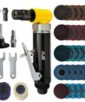 Heavy Duty Pneumatic Die Grinder Kit with accessories, 90 Degree Right Angle Build and 29 sanding pads for grinds and polishing.