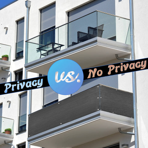 Three By Sixteen Foot Balcony Privacy Screen With UV Protection Blocks Sunlight Windscreen Shade Netting on balcony