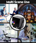 Rock Solid 4K UVC Web Cam With USB And HDMI Dual Screen Output For PC Monitors And Streaming Rigs shown in multi-scene use for streaming, telemedicine, and conferences.