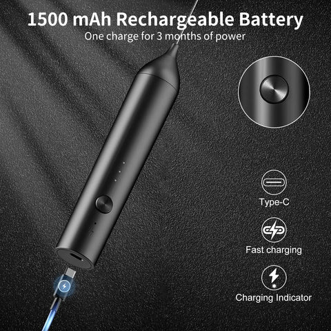 Rechargeable Handheld Milk Frother With Stand For Coffee Lattes Cappuccinos Matcha And More Quiet Fast Foam Wand In 15 To 30 Seconds USB Rechargeable Kitchen Gift Black.