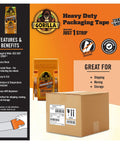 Ultra Thick And Wide Packing Tape With Dispenser For Moving Shipping And Storage Tough As Nails Crystal Clear 2.83 Inch By 35 Yard Tape Six Roll Pack Easy To Cut Smooth Quiet Dispensing Moisture And Temperature Resistant packaging with box