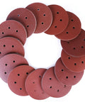 130 Piece Pro Grade 6 Inch Sanding Discs Set With 6 Hole Pattern Grit Range 40 To 2000 in a circular arrangement