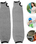 Heavy Duty Cut Resistant Gardening Sleeves With Thumb Guard And Anti Cut Arm Protectors For Men And Women 2 Pack in grey, showing durable arm protection.