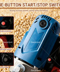 Multipurpose Industrial Screw Auger Conveyor with blue motor and control buttons, surrounded by grains, 2000W one point five meter