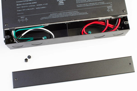 24V 192W LED Power Supply Driver Non Dimmable Multi Channel Output 96W Per Channel waterproof internal wiring view
