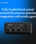 AudioBox Go 2x2 USB C Audio Interface With 24 Bit 96 KHz Conversion back-panel connectivity view with input ports.