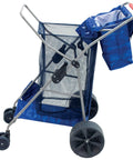All-Terrain Foldable Beach And Utility Cart With 10 Inch Wheels, Holds 48 Quart Cooler And Four Chairs, side view