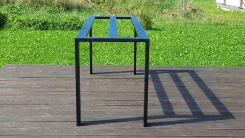 Beefy Heavy Duty Table Base For Glass Or Granite Tops Industrial Metal Frame On Wooden Deck Outdoor Setting