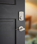 Powerbolt 907 Keyless Entry Deadbolt Electronic Door Lock With 6 Button Keypad Auto Locking On Black Door, Satin Nickel Finish