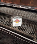 Grey Self Stick High Temp BBQ Gasket For Smokers, 15 Feet Long, 1/2 In By 1/8 In Size, Nomex Fiber Blend, Ultra Durable Heat Resistant Seal, Easy Peel And Stick Gasket, Perfect For Smoker Grill And Oven Seals, shown on smoker door
