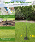 Heavy Duty Lawn Leveling Rake With Six Point Five Foot Steel Handle 17 By 10 Inch Leveling Tool Square Tube Design in use