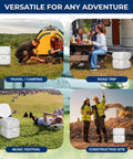 5.8 Gallon Portable Camp Toilet For Adults with Detachable Waste Tank displayed in various outdoor settings