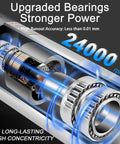 Beefy Water Cooled CNC Spindle Kit 0.8 kW 110V showing upgraded bearings, 24000 RPM capability, and high runout accuracy
