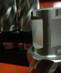 Close-up of a one inch annular cutter from the Heavy Hitter Magnetic Drill set, showcasing precision metal fabrication tools.