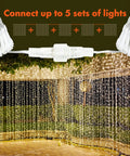 300 LED Curtain String Lights With 8 Modes Plug In Fairy Lights for indoor outdoor backdrop covering patio area
