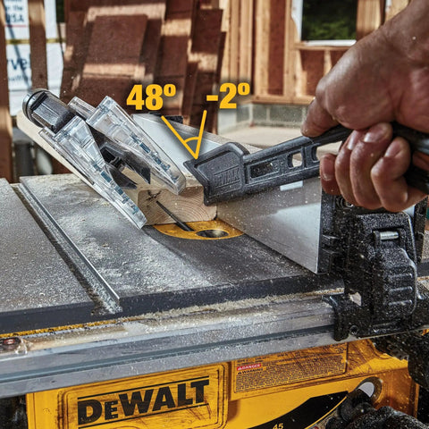 Using the Compact Portable Jobsite Table Saw With Fifteen Amp Motor And Eight And A Quarter Inch Cut Capacity indoors