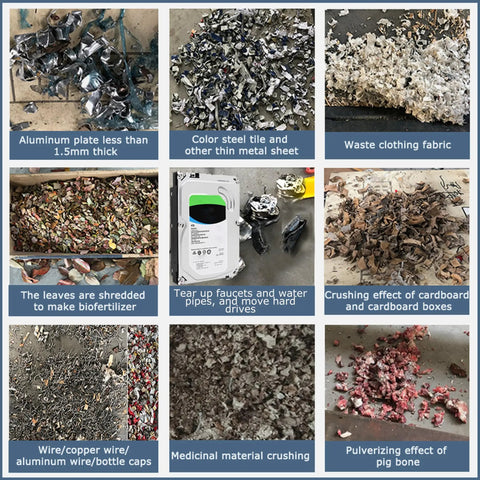 Beast Of A Heavy Duty Metal Shredder Machine Dual Shaft Crusher with 19 Blade Gear System, shredding various materials.