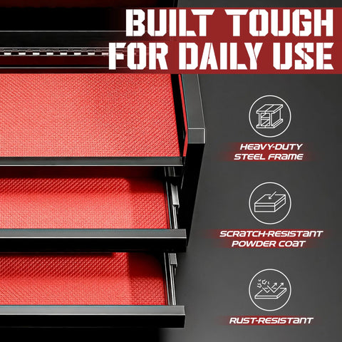 Straight Shooter Mini Toolbox With Two Ball Bearing Sliding Drawers And Roomy Top Tray Beefy Steel Portable Tool Case For Garage Setup Or Handyman Projects Matte Black