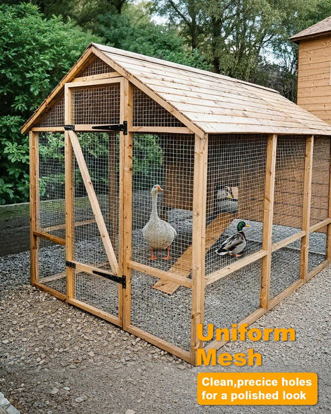 48 Inch By 100 Foot Hardware Cloth Welded Wire Mesh Hot Dip Galvanized for a poultry enclosure in a garden setting