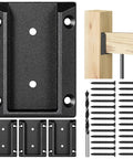 4 Pack Aluminum Deck Railing Brackets For 2x4 To Handrail Connection, ADC-12 Solid Alloy, Heavy Duty, Rust Resistant, Black Powder Coated