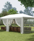 10x20 Outdoor Party Tent With Removable Sidewalls, White Wedding Canopy And Gazebo For Events, Parties, BBQs, Fairs