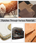 Leather Hole Punch Tool With Six Size Options For Belts Straps Watch Bands Dog Collars Saddles Shoes And Fabric Handy Pro Grade