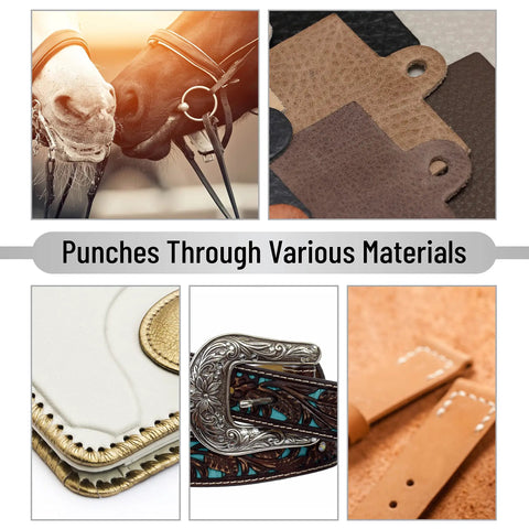 Leather Hole Punch Tool With Six Size Options For Belts Straps Watch Bands Dog Collars Saddles Shoes And Fabric Handy Pro Grade