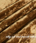 Lux Caramel Gold Crushed Velvet Curtains Two Panel Set close-up showing silky smooth and soft texture