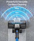8 In 1 Cordless Stick Vacuum With 3 Suction Modes, Up To 45 Minutes Runtime cleaning carpet with power levels shown