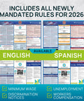 Florida Labor Law Poster 2026 Update With State And Federal Workplace Notices Laminated Waterproof 26 By 39.5 Inches Includes OSHA FMLA EEOC And Minimum Wage Rules No Nonsense Compliance Sign For Busy Workplaces, English and Spanish