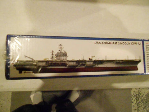 Box of USS Abraham Lincoln CVN-72 Aircraft Carrier 1 To 700 Scale Model Kit With Full Hull Detail, Decals And Instructions