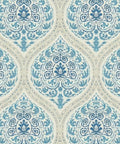 Vintage Blue Floral Damask Peel And Stick Wallpaper For Kitchen Cabinets Rad Self Adhesive Contact Paper Rolls Hella Durable Removable Victorian Traditional Decor Slick Style Easy Install, detailed pattern view.