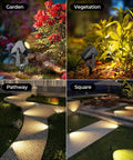 Outdoor Landscape Lighting 4 Pack Low Voltage LED Spotlight Kit 12V 2700K Warm White IP65 Waterproof illuminating garden and pathway