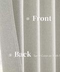 100 Percent Blackout Linen Curtains in Greyish Beige, 50x126 inches, front and back view showing same color on both sides