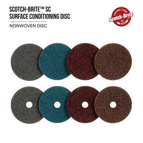 Surface Conditioning Discs for Sanding and Metal Prep, Hook and Loop Backing, Aluminum Oxide, Medium Grit, 5 Inch Diameter, Pack of 10