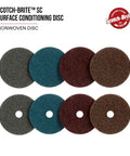 Open Web Surface Conditioning Disc 4 Inch Nonwoven Abrasive in various colors for cleaning, finishing, blending, and deburring.