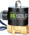 Three Eighths Inch Brass Electric Solenoid Valve 12V DC Direct Acting Normally Closed For Air Gas Fuel With Viton Gasket Low Power Coil