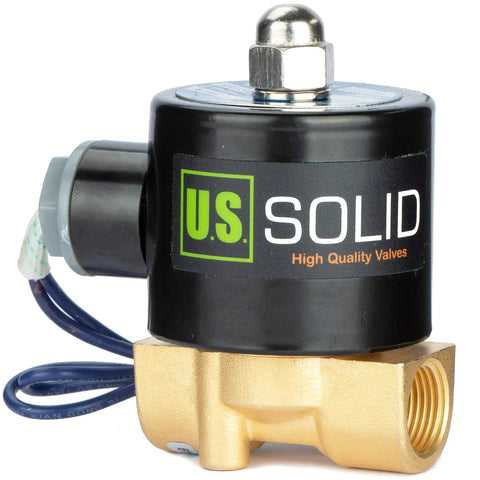 Three Eighths Inch Brass Electric Solenoid Valve 12V DC Direct Acting Normally Closed For Air Gas Fuel With Viton Gasket Low Power Coil