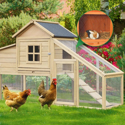 Chicken coop with Heavy Duty Hardware Cloth Mesh Roll Half Inch Open, 16 Inch Wide By 25 Foot Long, 19 Gauge, used as fencing.