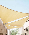 18 By 18 By 25.5 Feet Beige Sun Shade Sail Right Triangle Canopy Fabric Cloth Screen Water Permeable And UV Resistant Heavy Duty for patio