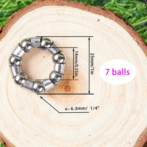 Four Pack Bike Ball Bearings For Front And Rear Hubs With Fixed Cage 25mm Outer Diameter 14mm Inner Diameter 7 Ball Retainer