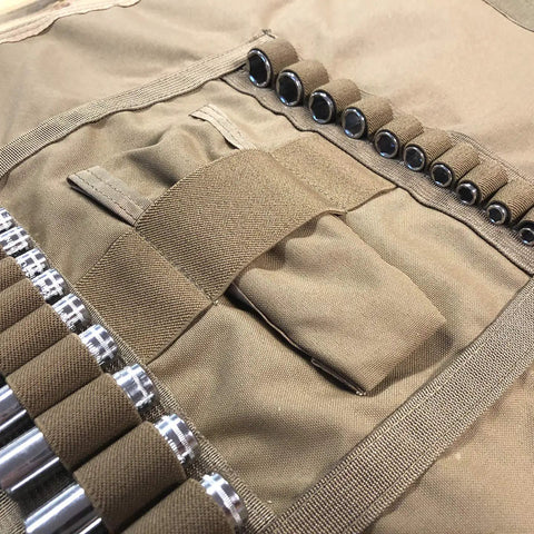 Mifflin Socket Roll 1/4 Inch Size In Coyote Brown Berry Compliant Tool Organizer For Sockets Wrenches And Bits Durable Canvas