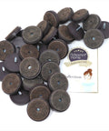 Premium Heavy Duty Felt Furniture Glides With Metal Screws Brown Round Chair Leg Protectors 40mm Diameter Set Of 32 on display.