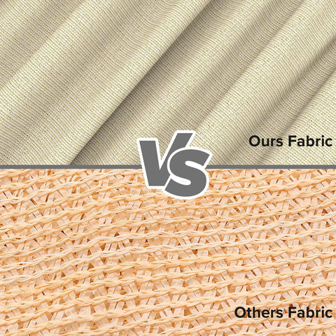 Comparison of Beige 18x20 Foot Rectangle Sun Shade Sail Canopy For Patio Deck And Backyard Blocks Up To 95 Percent UV Heavy Duty 195GSM HDPE Fabric